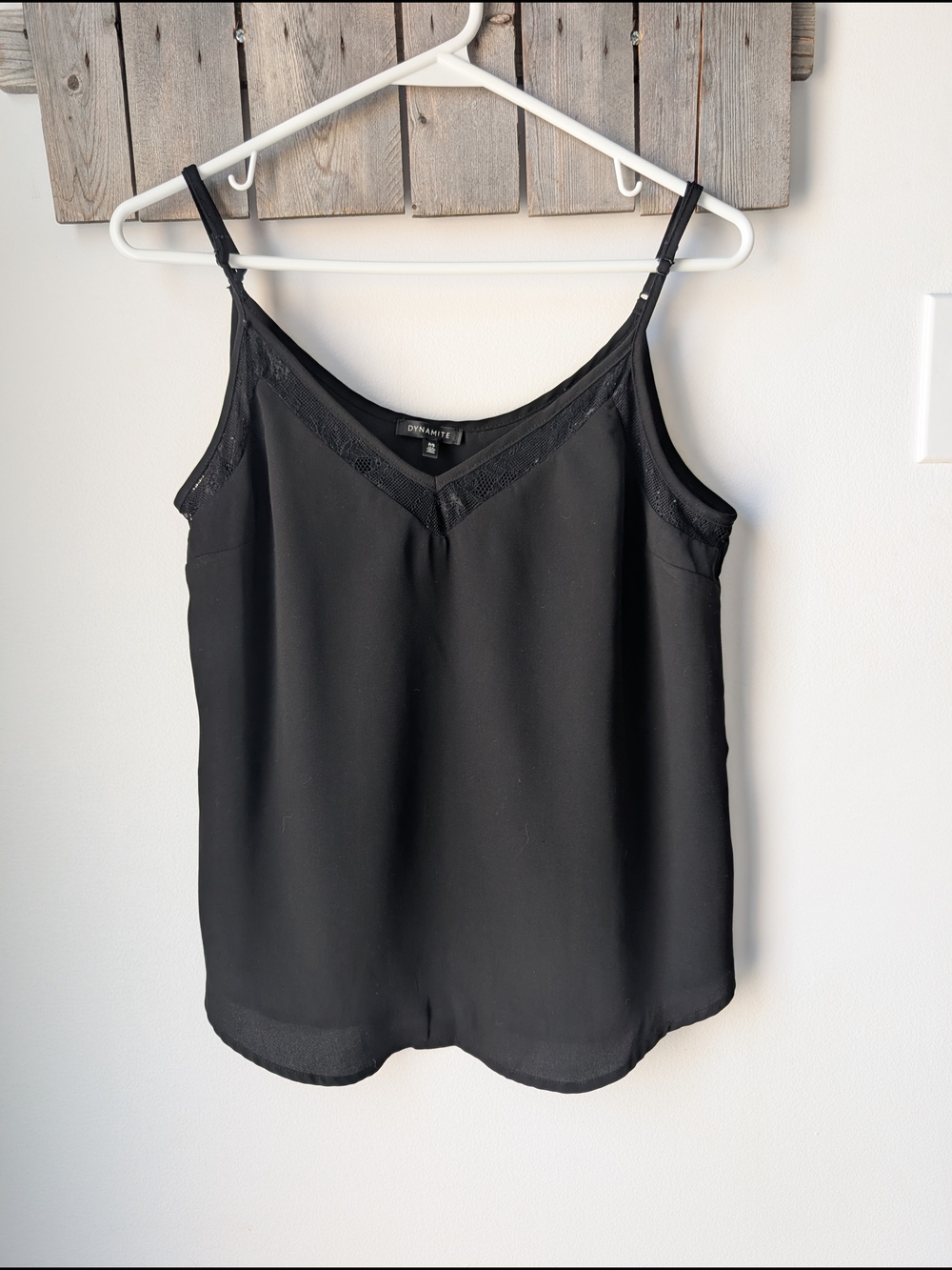 Dynamite Black Lace-Trim V-Neck Cami